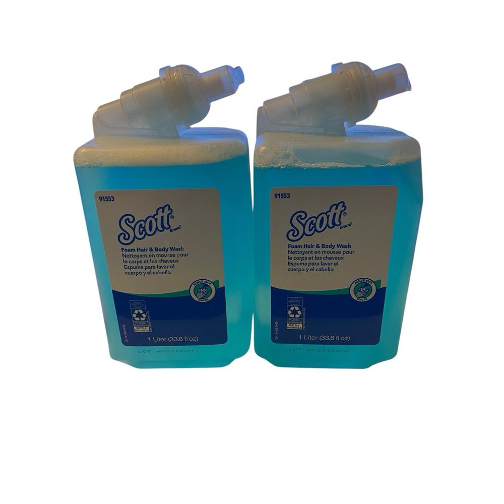 2 Pack Kleenex Scott 91553 Foam Hair & Body Wash 1 Liter (33.8 fl oz) Each – NEW